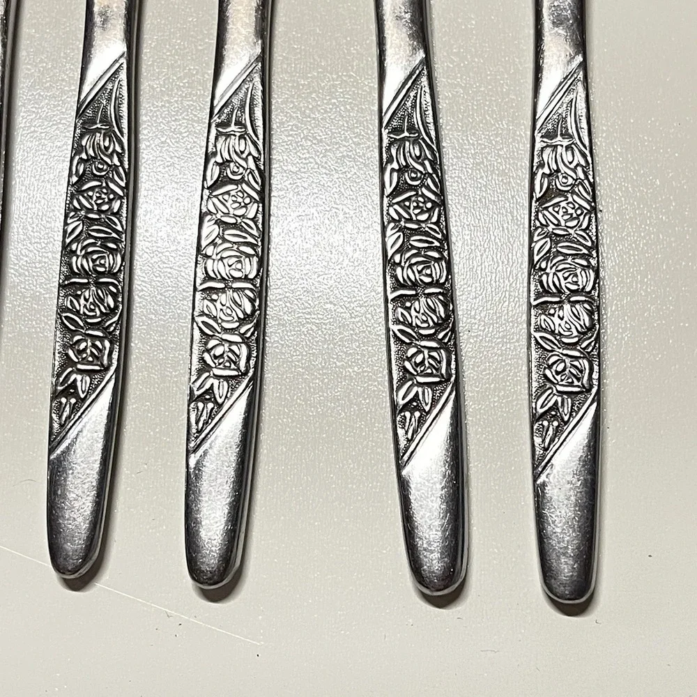 Simeon L & George H‎ Rogers Flatware Set Rose Floral Stainless Silver 26pc Good